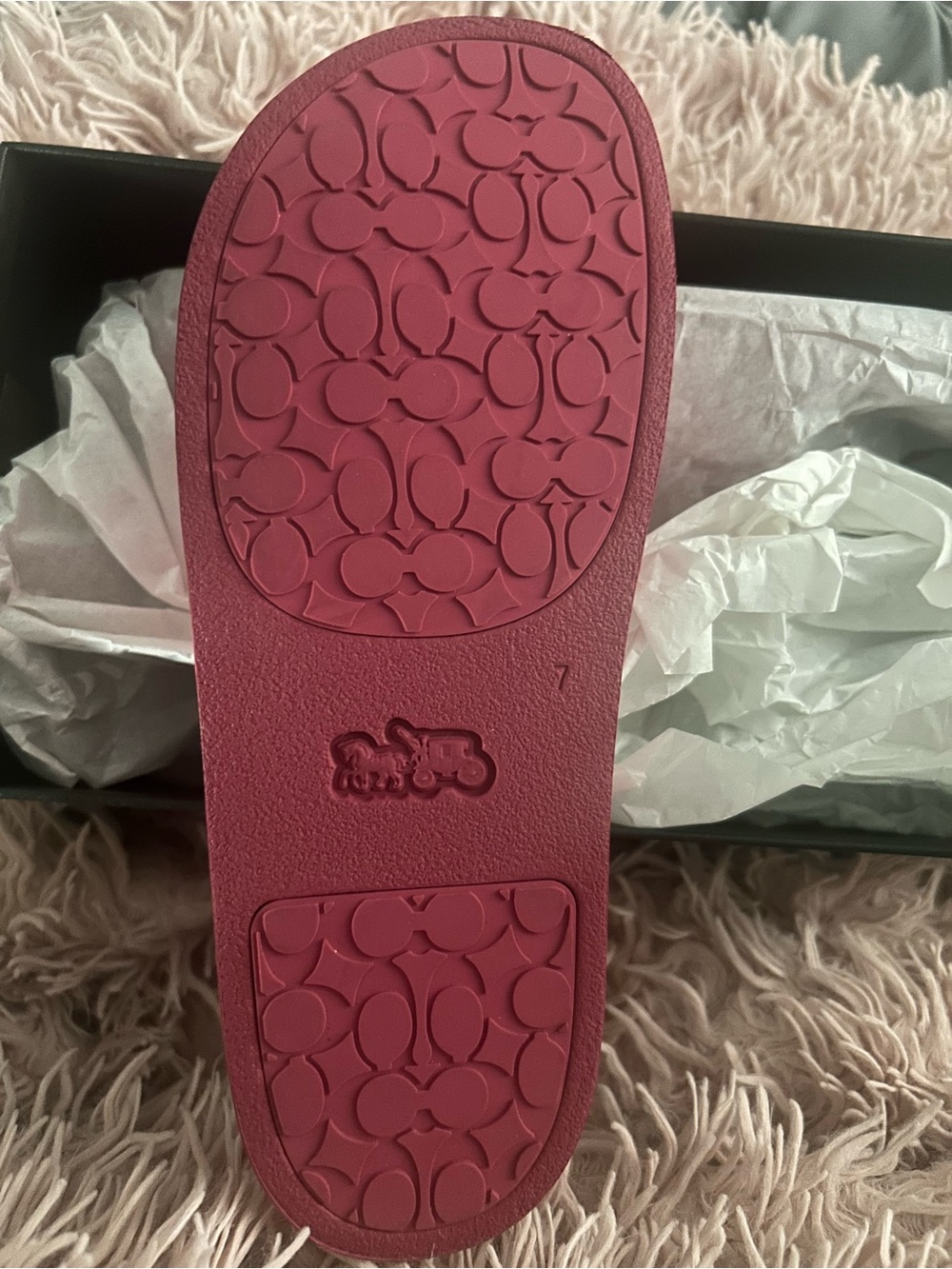 COACH Women's Pink Slide Sandals - Picture 2 of 5